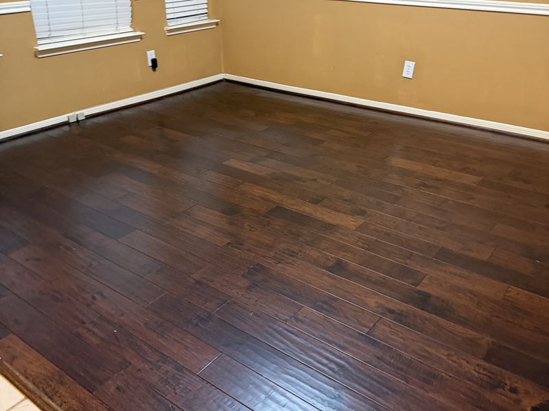 Polished hardwood floor